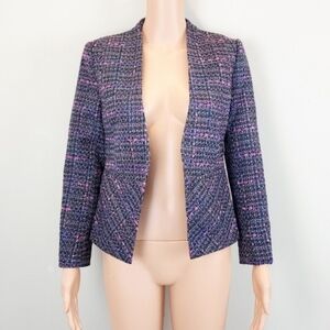 Halogen Tweed Long Sleeve Open Front Blazer Jacket